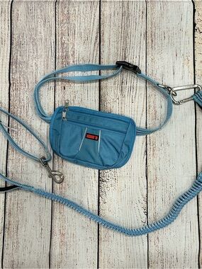 Kong Light Blue Hands-Free Treat Pouch with Matching Leash